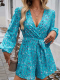 Devine Tied Surplice Long Sleeve Romper - Trendsi - Flyclothing LLC