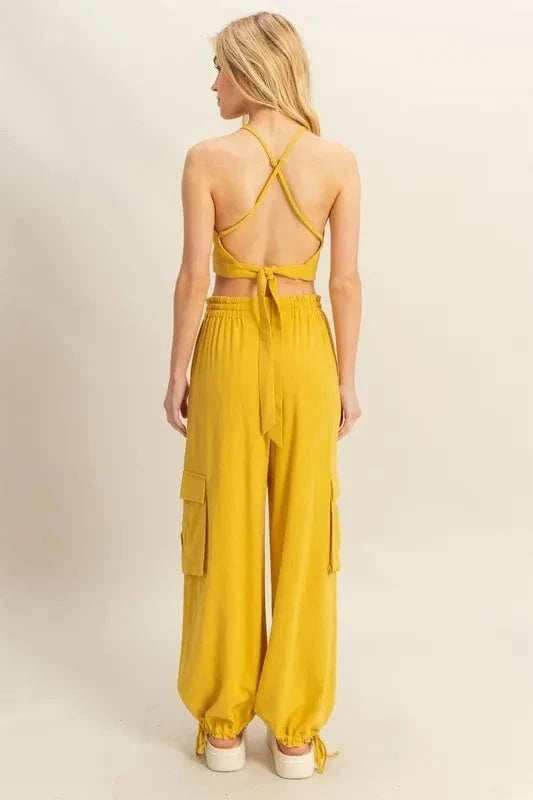HYFVE Crop Top and Cargo Pants Set - Trendsi - Flyclothing LLC