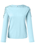 Full Size Cutout Round Neck Long Sleeve T-Shirt - Trendsi - Flyclothing LLC