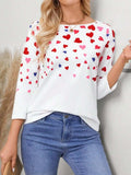 Heart Round Neck Long Sleeve T-Shirt - Trendsi - Flyclothing LLC