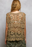 POL Openwork Round Neck Floral Crochet Tank - Trendsi - Flyclothing LLC