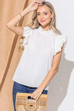 And The Why Polka Dot Textured Double Layered Ruffles Blouse - Trendsi - Flyclothing LLC