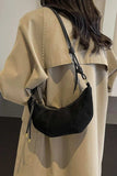 PU Leather Strap Suede Shoulder Bag - Trendsi - Flyclothing LLC