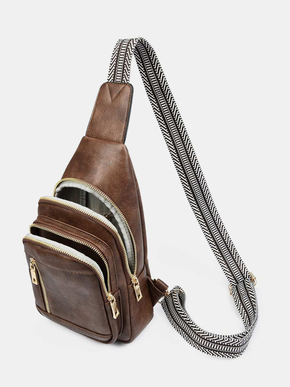 PU Leather Adjustable Strap Crossbody Bag - Trendsi - Flyclothing LLC