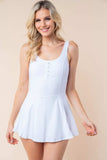 White Birch Sleeveless Performance Knit Swim Dress - Trendsi - Flyclothing LLC