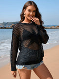 Openwork Dropped Shoulder Cover Up - Trendsi - Flyclothing LLC