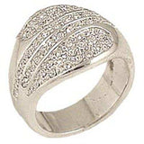 0C212 - Rhodium Brass Ring with Top Grade Crystal in Clear - Alamode - Flyclothing LLC