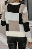 Color Block Round Neck Long Sleeve Sweater - Trendsi - Flyclothing LLC