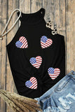 Heart US Flag Round Neck Grecian Neck Tank - Trendsi - Flyclothing LLC