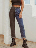 Two Tone Straight Leg Jeans - Trendsi - Flyclothing LLC