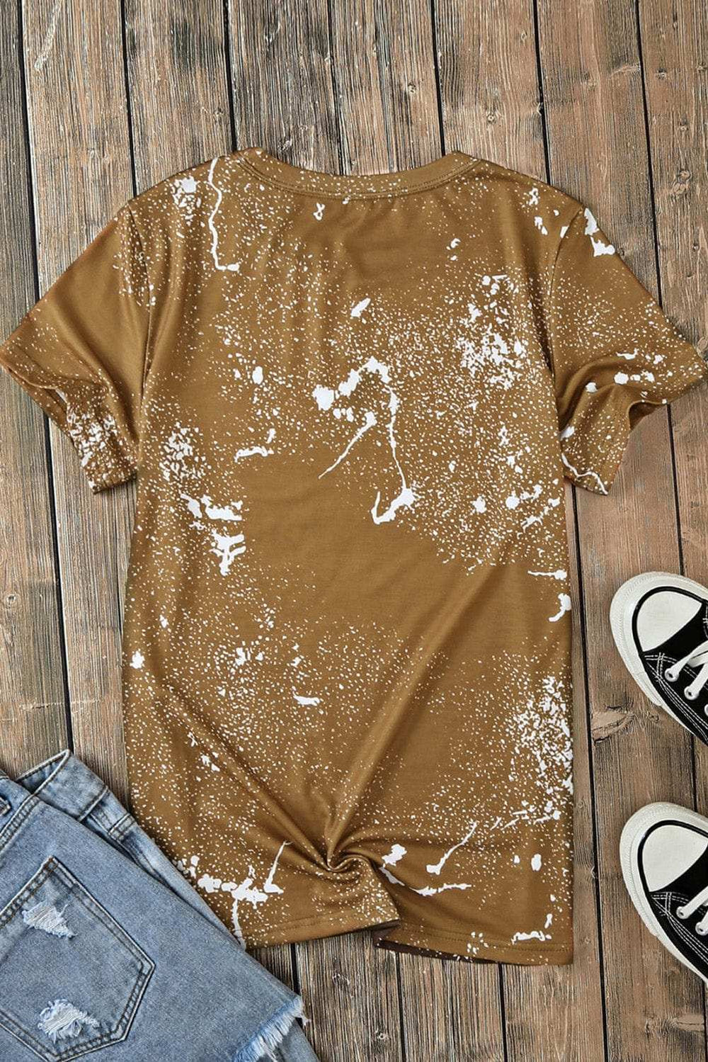 Graphic Round Neck Short Sleeve T-Shirt - Trendsi - Flyclothing LLC