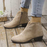 Block Heel Ankle Boots - Trendsi - Flyclothing LLC