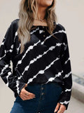 Striped Round Neck Long Sleeve T-Shirt - Trendsi - Flyclothing LLC