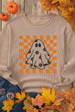 Ghost Round Neck Long Sleeve Sweatshirt - Trendsi - Flyclothing LLC