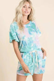 BiBi Tie Dye Print Casual Shorts with Twill - Trendsi - Flyclothing LLC
