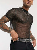 Men's Full Size Mock Neck Short Sleeve Top Plus Size - Trendsi - Flyclothing LLC