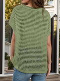 Openwork Round Neck Short Sleeve Cover-Up - Trendsi - Flyclothing LLC