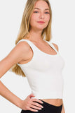 Zenana Ribbed Round Neck Cropped Tank - Trendsi - Flyclothing LLC
