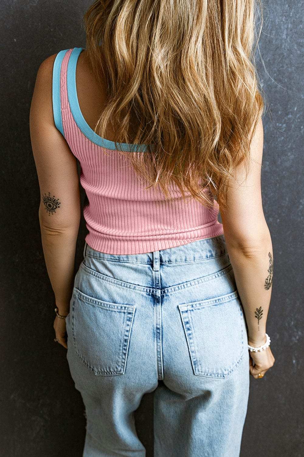 Contrast Trim Ribbed Knit Vest - Trendsi - Flyclothing LLC