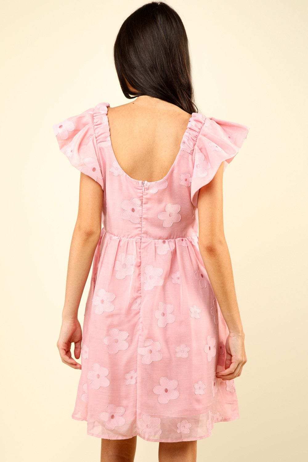 VERY J Flower Embroidered Organza Mini Dress - Trendsi - Flyclothing LLC