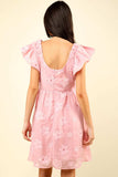 VERY J Flower Embroidered Organza Mini Dress - Trendsi - Flyclothing LLC