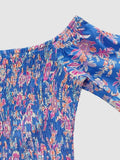 Smocked Off-Shoulder Printed Top and Skirt Set - Trendsi - Flyclothing LLC