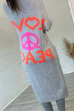 Peace Sign Long Sleeve Cardigan - Trendsi - Flyclothing LLC
