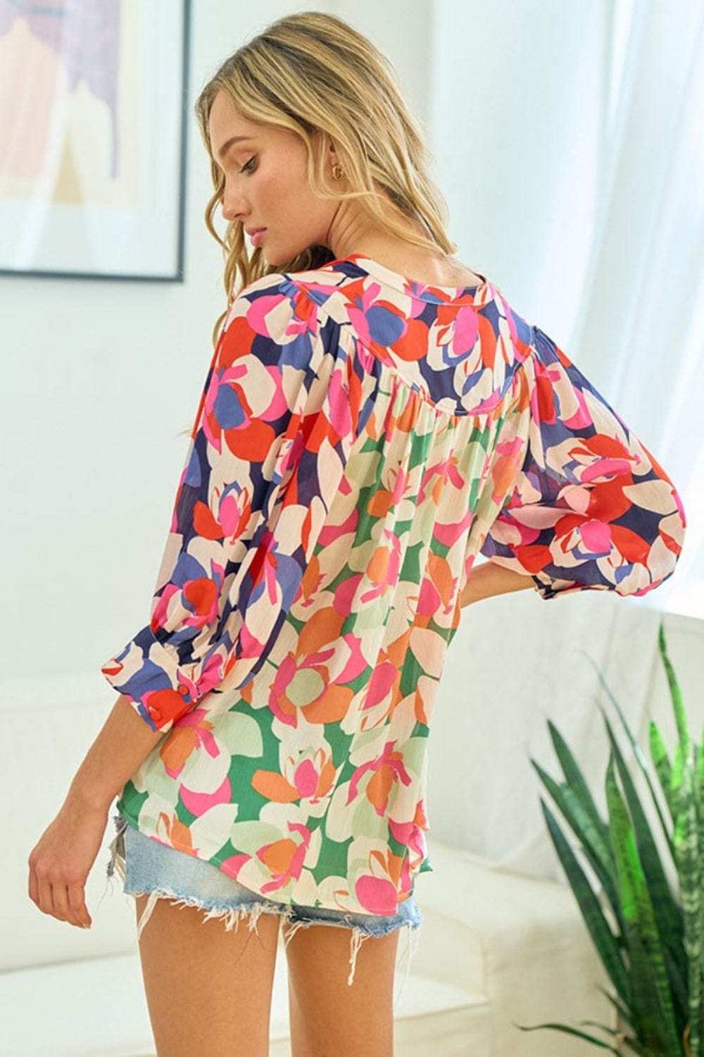 First Love Full Size Floral Button Down Satin Shirt - Trendsi - Flyclothing LLC