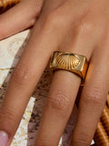 Vintage Shell Pattern Gold Signet Ring - Trendsi - Flyclothing LLC