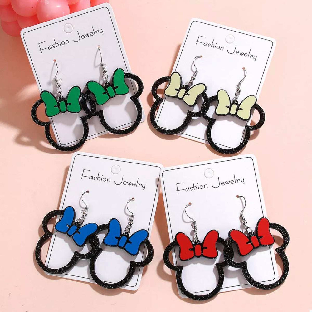 Mickey Mouse Bow Drop Earrings - Trendsi - Flyclothing LLC