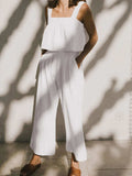 Square Neck Wide Strap Top and Pants Set - Trendsi - Flyclothing LLC