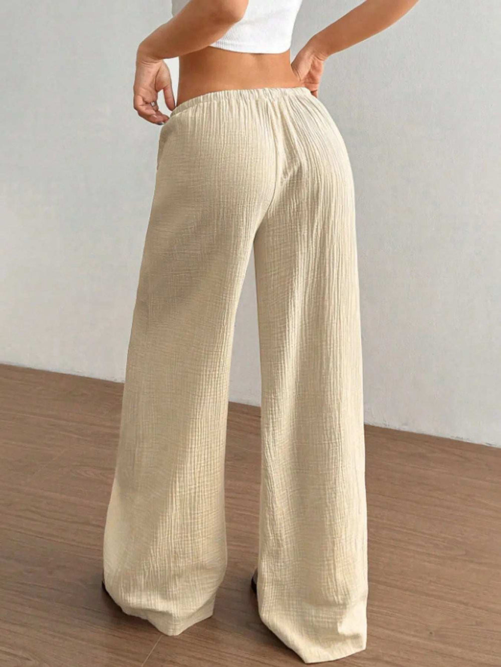 Wide Leg Drawstring Casual Pants - Trendsi - Flyclothing LLC