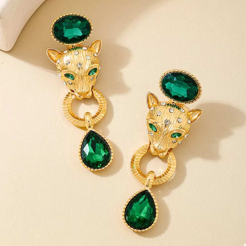 18K Gold-Plated Leopard Teardrop Earrings - Trendsi - Flyclothing LLC