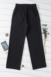 Half Elastic Waist Straight Pants - Trendsi - Flyclothing LLC