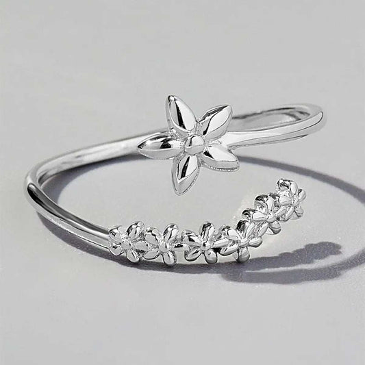 925 Sterling Silver Flower Ring - Trendsi - Flyclothing LLC