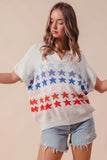 SO ME Fourth Of July Stars Loose Fit Knit Top - Trendsi - Flyclothing LLC