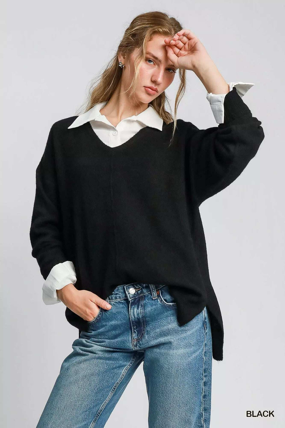 Umgee Wool Blended Pullover Sweater - Trendsi - Flyclothing LLC