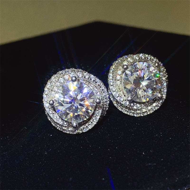 6 Carat Moissanite 925 Sterling Silver Earrings - Trendsi - Flyclothing LLC