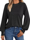 Round Neck Long Sleeve Top - Trendsi - Flyclothing LLC
