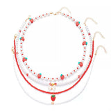 4 Piece Strawberry Pearl Beaded Necklace - Trendsi - Flyclothing LLC