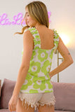 BiBi Floral Waffle Ruffled Tank - Trendsi - Flyclothing LLC