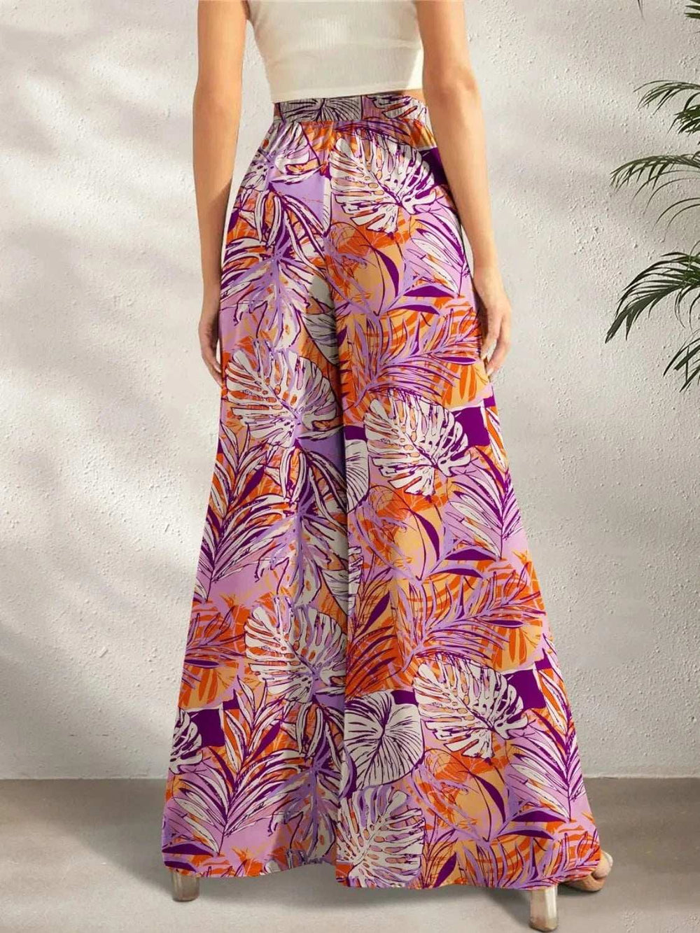 Printed Wide Leg Pants - Trendsi - Flyclothing LLC