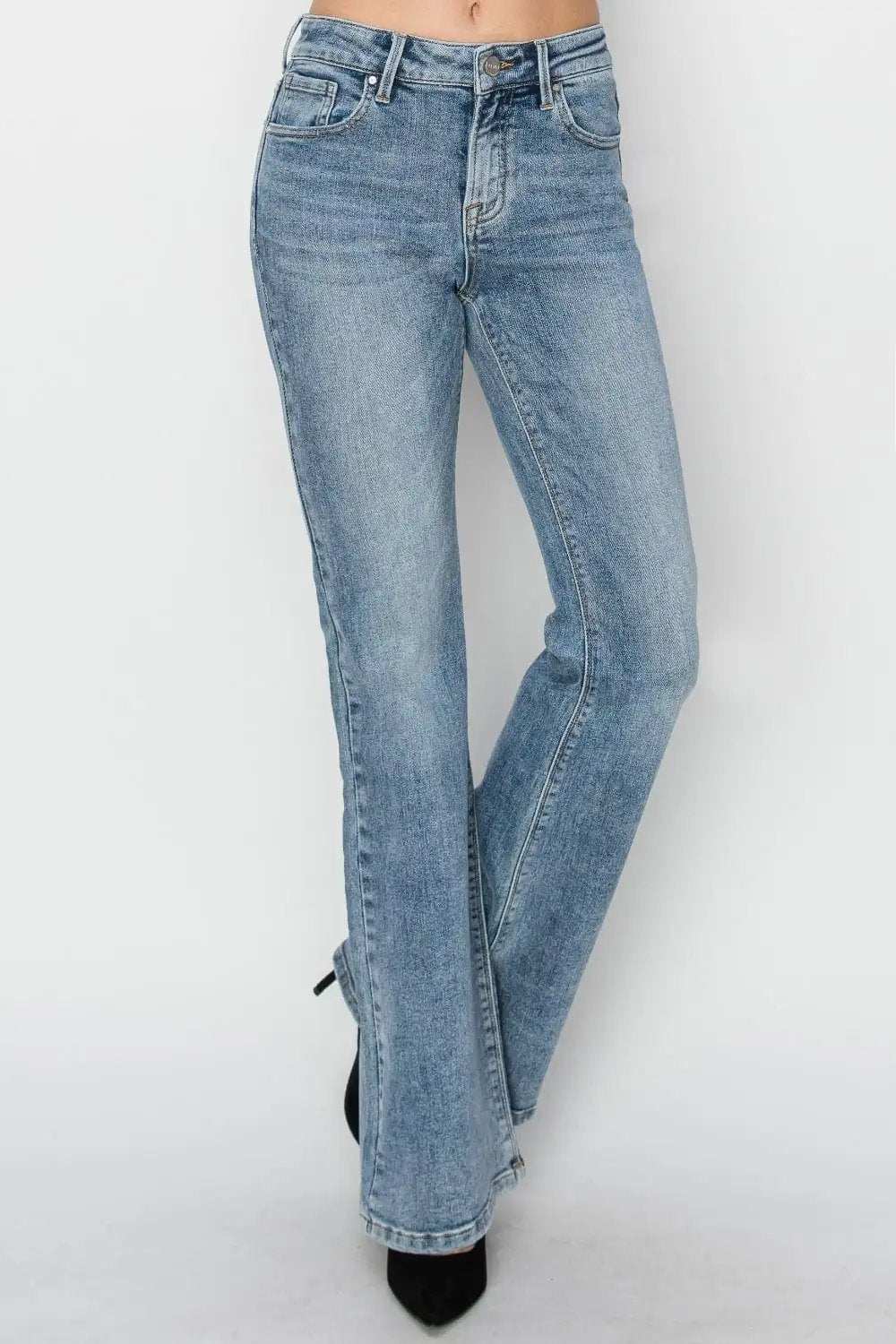 RISEN Full Size Mid Rise Bootcut Jeans - Trendsi - Flyclothing LLC