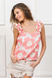 BiBi Floral Waffle Ruffled Tank - Trendsi - Flyclothing LLC