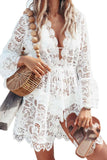 V-Neck Lace Cover-Up Dress - Trendsi - Flyclothing LLC