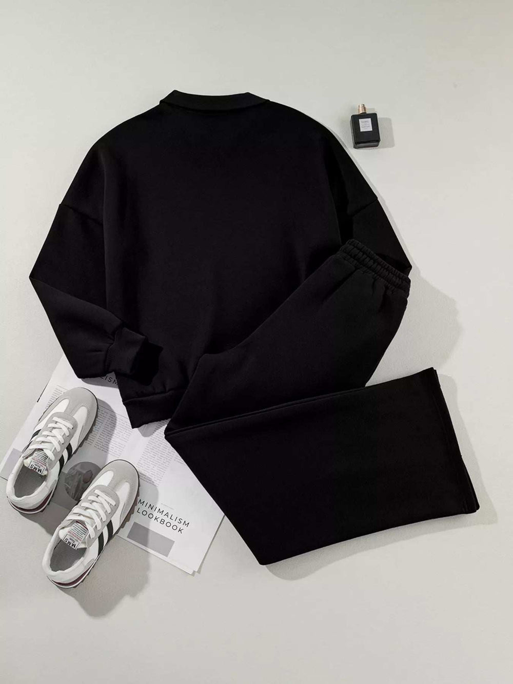 Drop Shoulder Zip Up Jacket and Drawstring Pants Active 2pcs Set - Trendsi - Flyclothing LLC