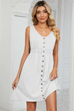 Buttoned Wide Strap Mini Dress - Trendsi - Flyclothing LLC