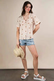 VERY J Flower Embroidered Woven Blouse - Trendsi - Flyclothing LLC
