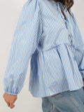 Tied Round Neck Long Sleeve Blouse - Trendsi - Flyclothing LLC