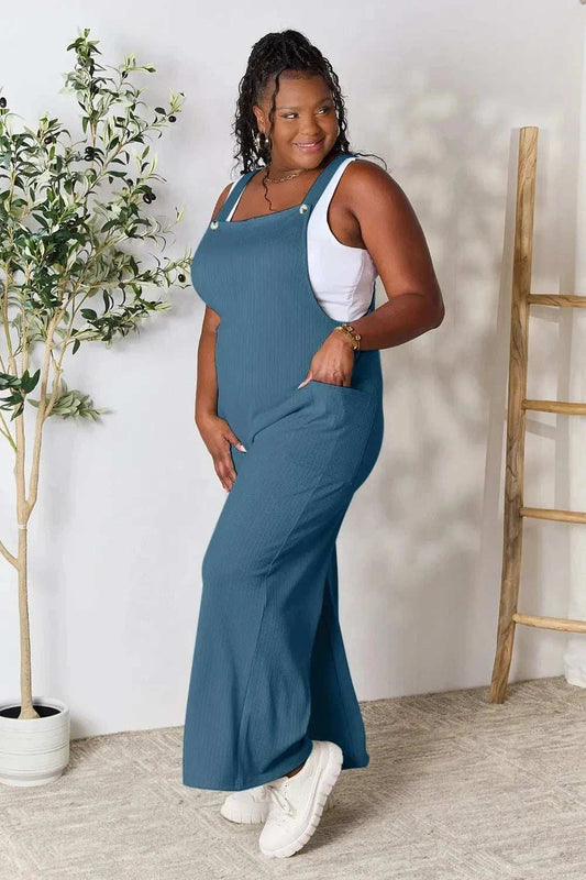 Double Take Full Size Wide Strap Overall with Pockets - Trendsi - Flyclothing LLC